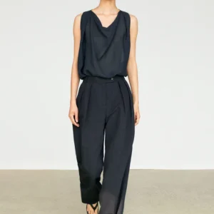 Tailored Melange Linen Trousers