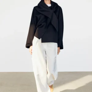 Short coat with scarf detail